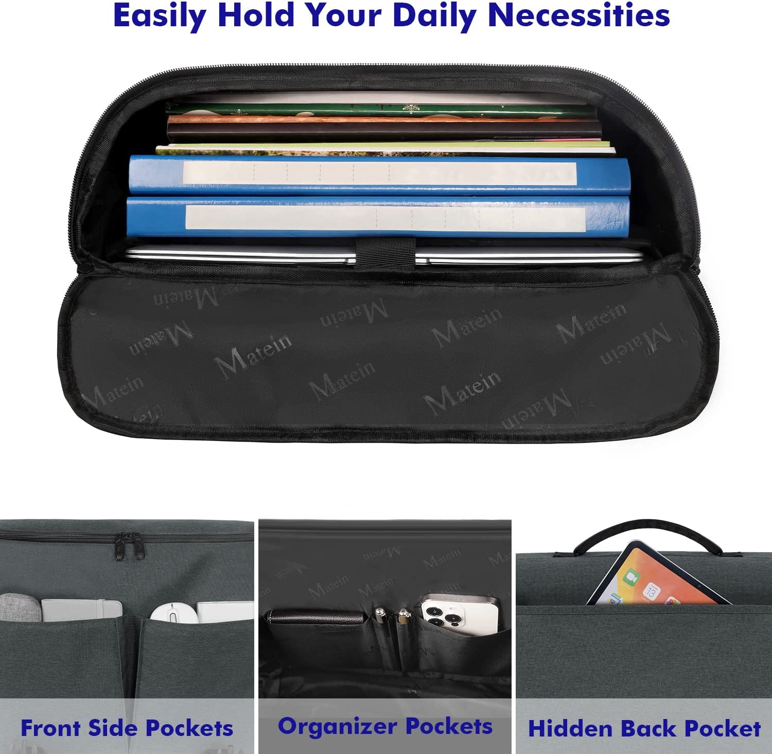 Messenger Bag for Men, Women Briefcases Lightweight Men's Laptop Bag 15.6 inch Water Resistant Crossbody School Satchel Bags for Boys Computer Work Office Bag with Shoulder Strap, Black - Image 2